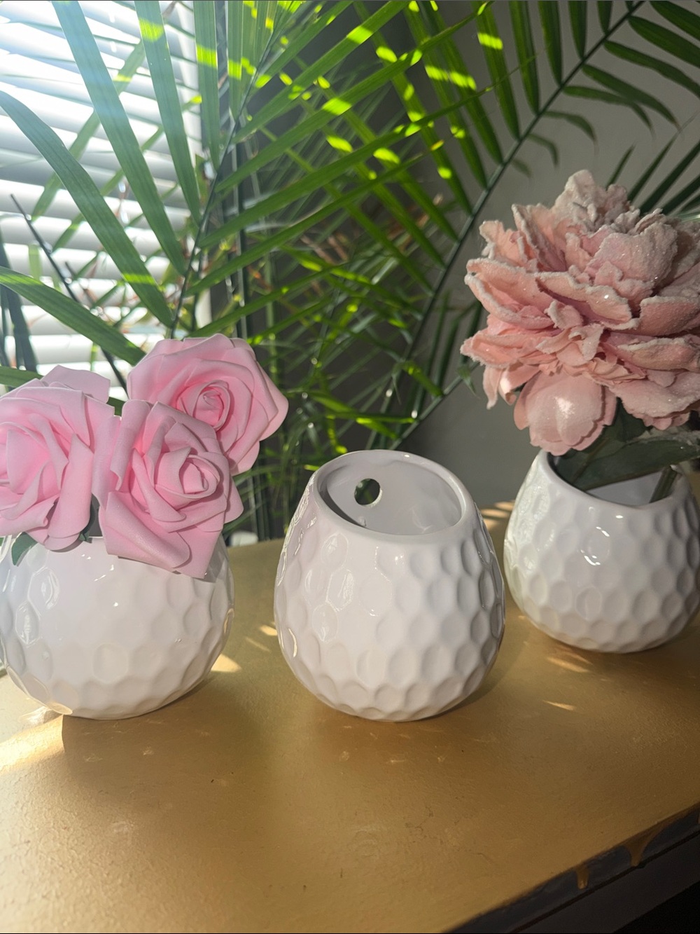 Ceramic White Textured Bud Vases
